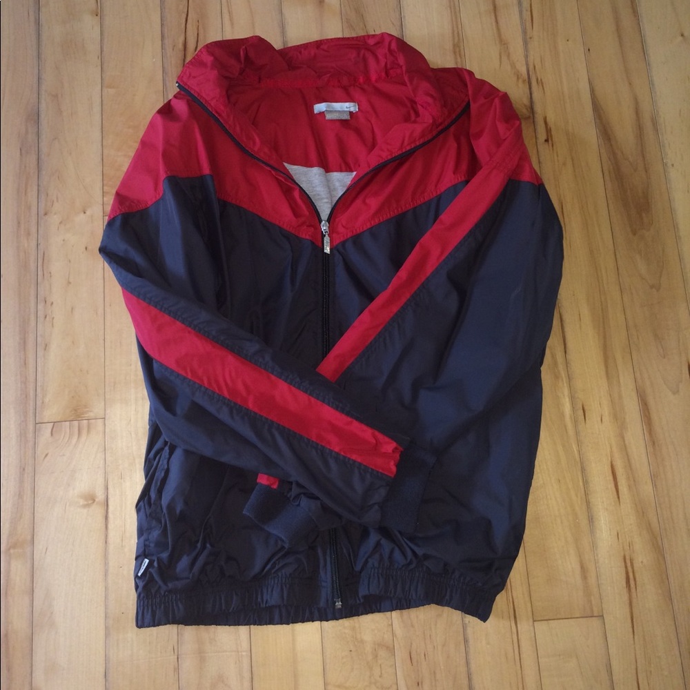 Grey and Red Nike Wind Coat